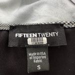 Fifteen Twenty Blouse Round Neck Sleeveless Gingham Colorblock Black Gray Small Photo 2