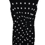 Polka Dot Dress Ralph Lauren LRL Size 8 Cap Sleeve Black White Twist Knot Slinky Photo 0