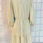 Draper James NWT cream and gold puff sleeve tiered dress size medium Photo 6
