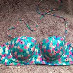 Aerie Blue Floral Print Bandeau Bikini Photo 1