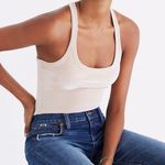 Madewell  Tan Velvet Racerback Bodysuit Size‎ M Photo 2