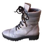 Stuart Weitzman  Light Blue Combat LaceUp Boots Size 8 Leather Sole Made in Spain Photo 2