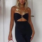 ZARA Barbie™ Mattel Long Jumpsuit Sz Medium in Black NEW Photo 0