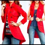 CAbi  Poppy Red Convertible Trench coat  and Vest Photo 1