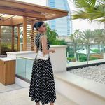 ZARA  linen blend Black and White Polka Dot Dress Photo 4