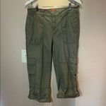 Esprit Espirit Women’s Khaki Green 100% Cotton Capri Roll pants Size 10 Photo 1