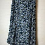 Sugar Lips Satin Animal Print Blue Midi Skirt Photo 6