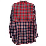 Kori  America Plaid Button Front Tunic Medium Photo 5