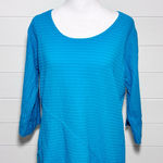 Vermont Country Store Textured Popover Half Sleeve Tunic Blue Top Size S Photo 0