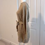 NWT Cozy Waffle Knit Crewneck Sweater Dress with Belt Tan Size Small Photo 6