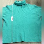 Free People  Oasis‎ Blue Softly Structured Knit Tunic Turtleneck Sweater Size XS Photo 9