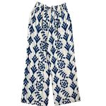 GOA Paris Collection Elastic Waistband Wide Leg Printed Pants Blue Size Small White Photo 4