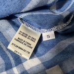 Cloth & Stone Blue and White Stripe Off Shoulder Shirt Dress Photo 13