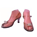 Saks 5th Avenue VINTAGE 1950'S SAKS FIFTH AVENUE FENTON LAST PLASTIC LUCITE BEADED HEELS (6) Photo 5