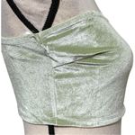 Princess Polly  size 4 strapless halter top slim fitting zip back unlined green Photo 4