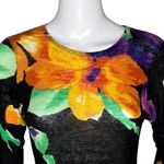 Lauren Ralph Lauren Sweater Womens‎ Medium Petite Black Bold Tropical Floral Size undefined Photo 4