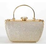 Rhinestone Embellished Floral Clutch Gold Photo 5