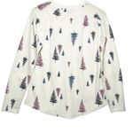 Eddie Bauer  Women’s Christmas Tree Cream Long Sleeve Waffle Knit Top Photo 2
