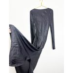 & Other Stories & Other Stories Open Back Midi Dress Size Small Black Satin Long Sleeve Cocktail Photo 10