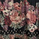 Vintage Carole Little For Saint Tropez West Size Large Floral Skirt Set Black Photo 2