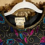 Vintage Stenay embellished long sleeve top sz large‎ Black Photo 1