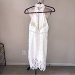 Bardot  The Gemma Lace Dress Size M Halter Floral Aritzia White Cut Out Sheer Photo 3