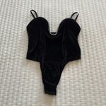 Victoria's Secret Victoria’s Secret Rhinestone Pushup Bodysuit Sz M Medium Black Velvet High Leg Photo 1