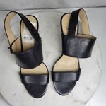 Coach Marla Slingback Heels Womens 7 Black Leather Turn Lock Open Toe Sandals Photo 3
