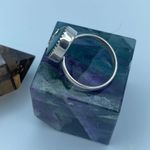Moon & Star Sea Tumbled Sea Foam Sea Glass Sterling Silver Ring Size 10 Blue Photo 4