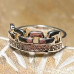 Sterling Silver Chain Design CZ 925  Ring Photo 2