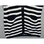 CAbi XS Striped Whistle Cardigan Sweater Black & White Photo 2