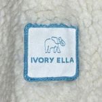 Ivory Ella  Size Small Full Zip Faux Sherpa Jacket Ivory with Teal Trim NEW Photo 4