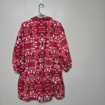 Anthropologie  Bettina Tiered Mini Shirt Dress by Maeve Red Motif Size L Photo 6