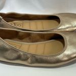 Me Too  Gold Leather Ballet Flats Blue Sole Size 6 Cushioned Insole Photo 1