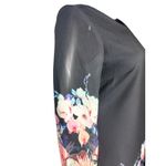 Lori Michaels Black Floral Print Long Sleeve Sheer Dress 6 Photo 2