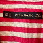 ZARA Basic Single Button Striped Blazer Pink & Tan Size: Small Photo 3