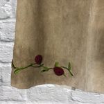 Rare Vintage Joseph Atelier Walker XS Brown Suede Pencil Skirt beaded flowers Photo 3