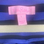 Lilly Pulitzer  Women’s Large Blue Black Striped Shift Dress Preppy Classic Core Photo 2