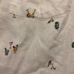 Old Navy Womens Button Up Shirt M Medium Bust 38” White Cocktails Drinks Print Photo 3