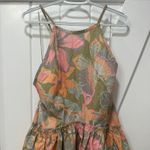 Free People  Deserted Island Mini Dress Small Rainforest Backless Bubble Skirt Photo 3