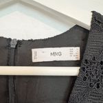 Mango Katri Puff Sleeve V-Neck Floral Lace Overlay Mini Dress Mng Black Size 4 Photo 4