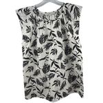 Loft  Women's Sleeveless Floral Eyelet Tank Top White Size S Casual Photo 0