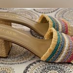 J.Crew Womens Woven Mule Sandals Block Heel Rainbow Size 8 Raffia Summer Spring Photo 11