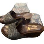 Venus Steps Women's Brown and Silver Wedge Sandals Size 39EU/ 8.5USA Photo 1