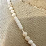 Vintage Mother of Pearl Overlapping Flat Bead Necklace Photo 6