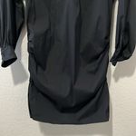 SARA ROKA Black Button Down Mini Shirtdress, Ruched Sides, Size 40(IT), S/4(US) Photo 1