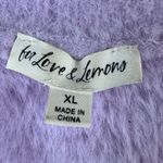 For Love & Lemons Devon Cropped Cardigan Sweater Purple Faux Mohair Size XL Photo 3
