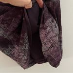 Axcess Blouse Shirt Top Women Medium Short Sleeve Nylon Mesh Gather Lined Purple Photo 4