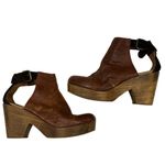 Free People Amber Orchard Clogs Two Tone Brown Leather Boho Classic Size 9.5/ 40 Photo 4