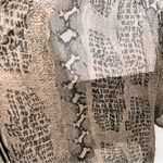 Banana Republic Women's Sheer Croc Print Blouse 3/4 Sleeve-Brown/Black Tone-Sz L Photo 7